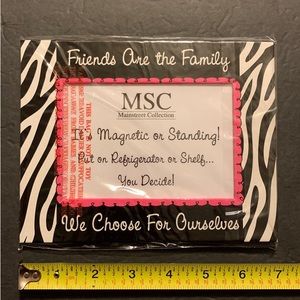 New Magnetic or Standing photo frames black zebra Friends Are the Family We